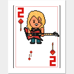 Pixelrockstars Two of Diamonds Playing Card Posters and Art